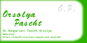 orsolya pascht business card